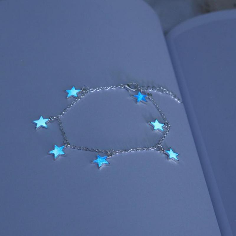 Glowing Stars Silver Anklet
