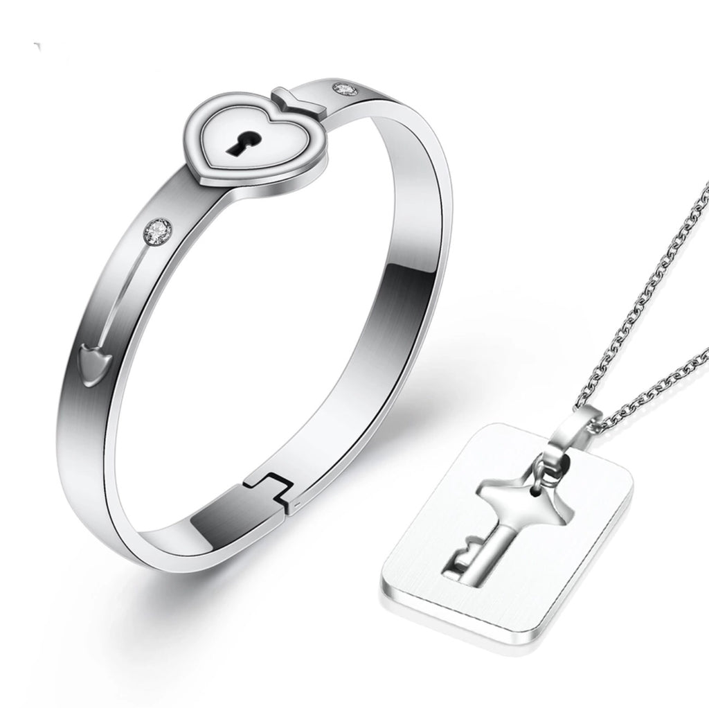 LOVE LOCK BRACELET WITH NECKLACE KEY