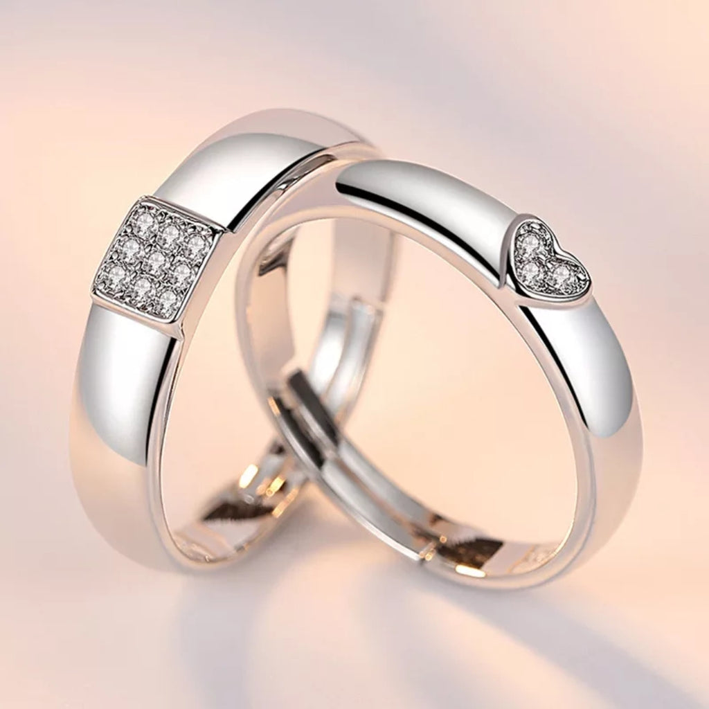 Heart Love Couple Rings