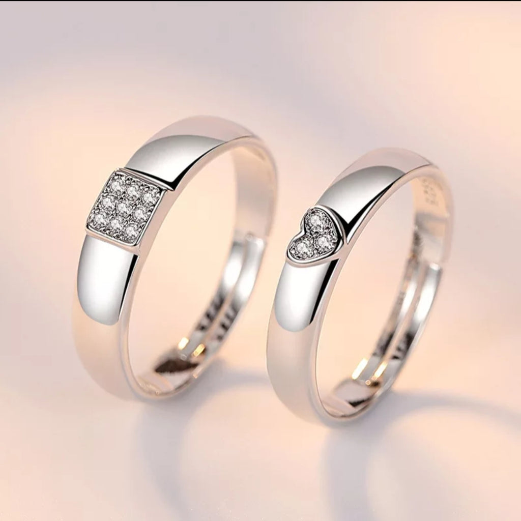 Heart Love Couple Rings