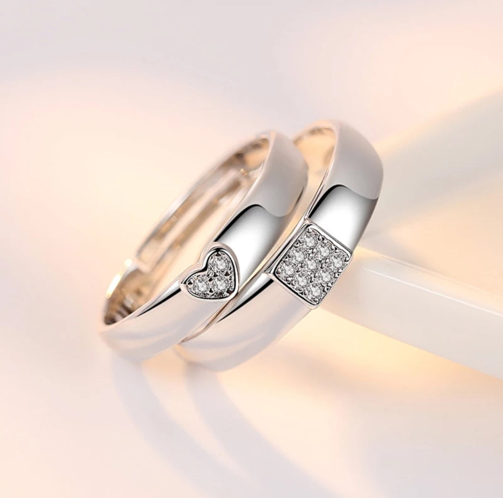 Heart Love Couple Rings