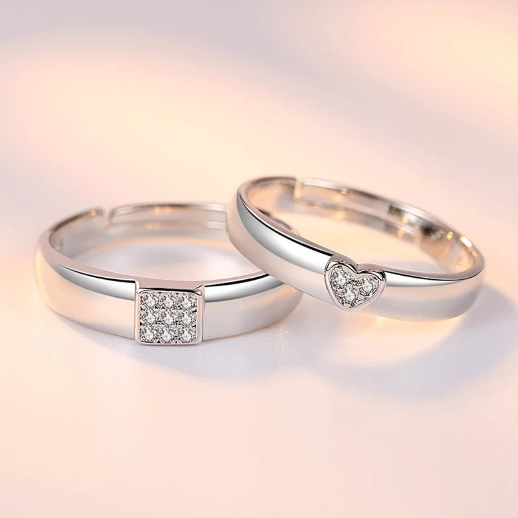 Heart Love Couple Rings