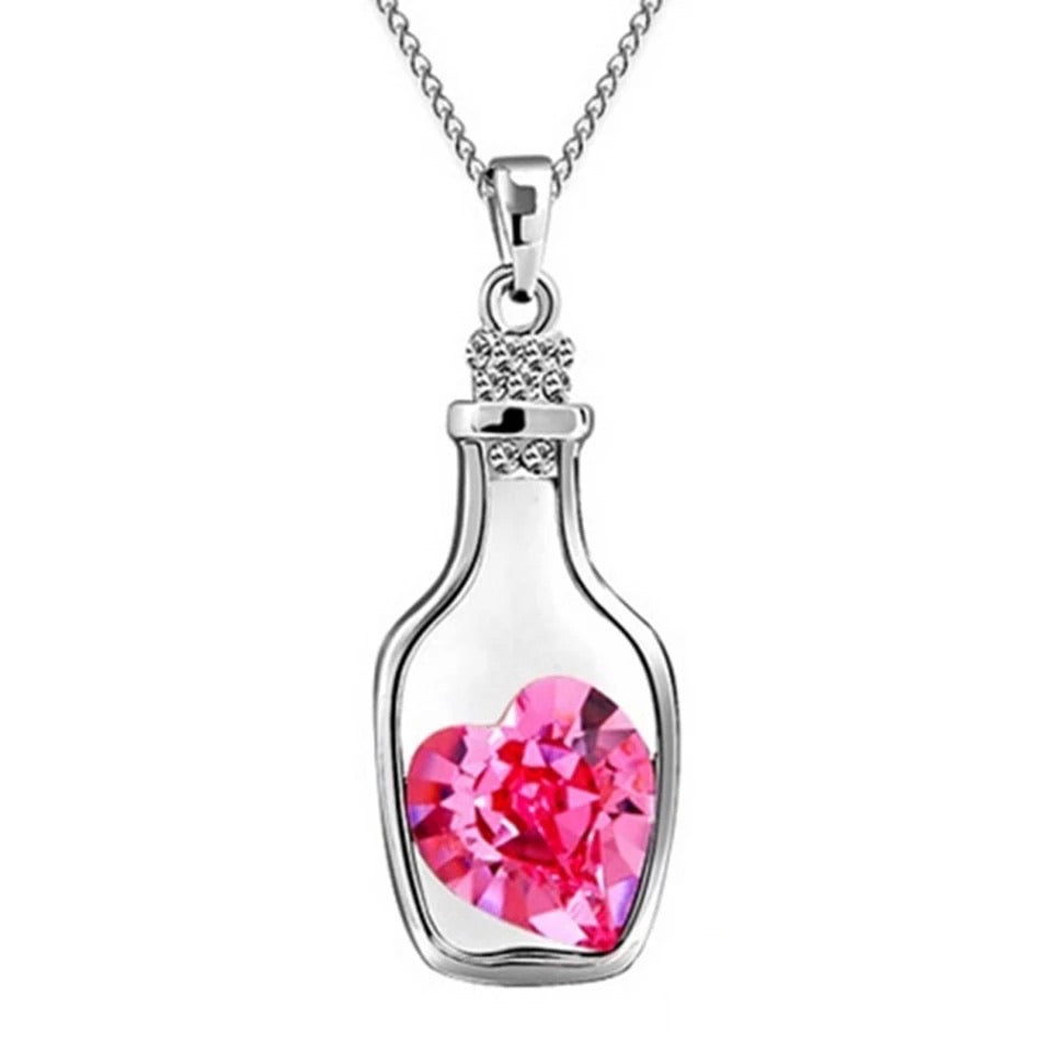 Heart In Bottle Necklace