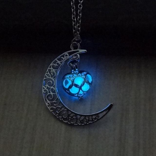 Crescent Moon Glow In the Dark Necklace